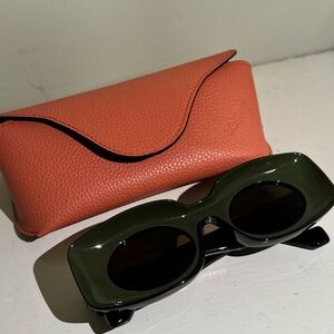 Loewe Black and Green Sunglasses with Orange Case